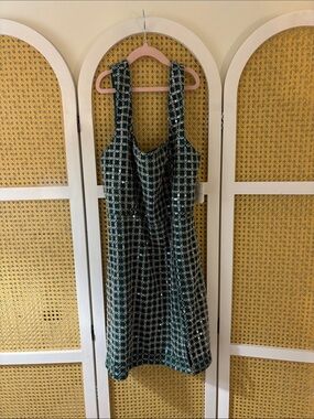 Altar'd State Green and White Tweed Mini Dress